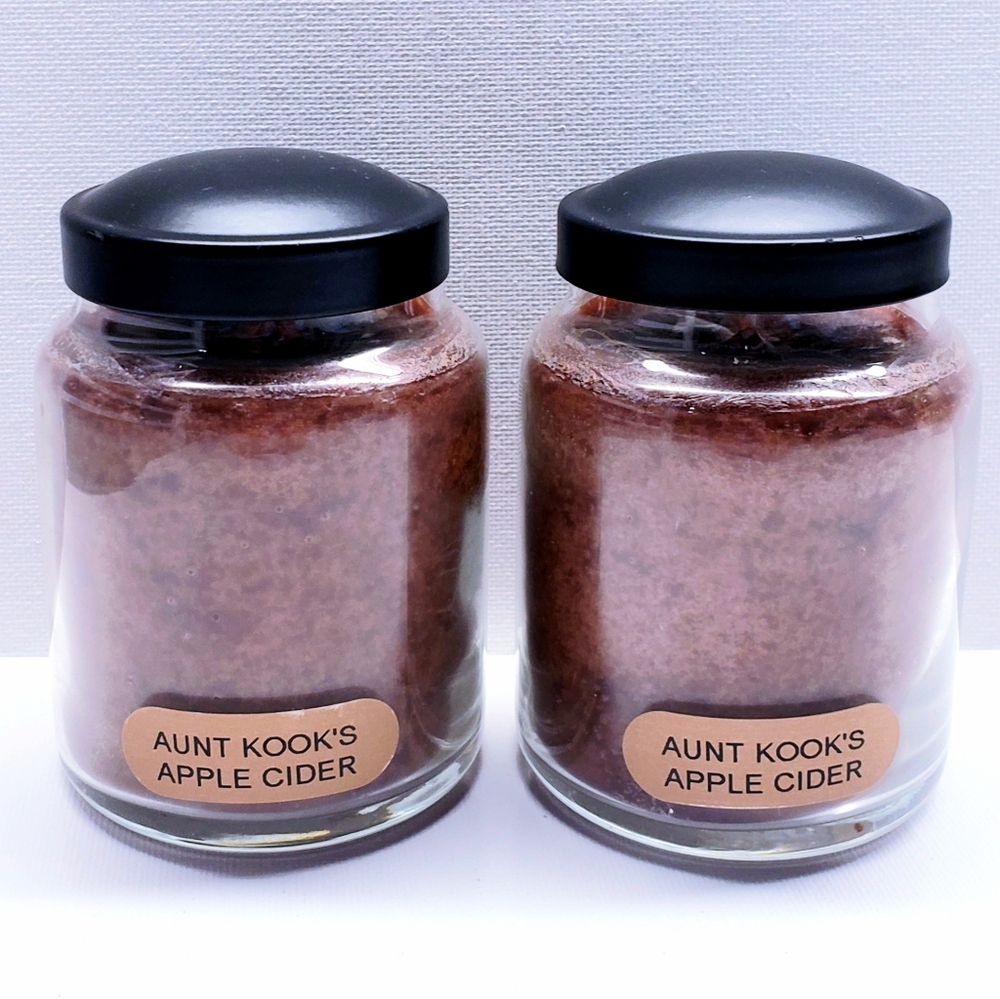 AUNT KOOK'S APPLE CIDER - A Cheerful Giver Baby Jar Single Wick Candle, 6 Oz (2)